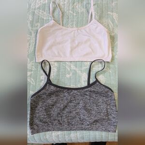 Fruit of the Loom White and Gray Girls Bra, 2-Pack, Size L May fit small petite.